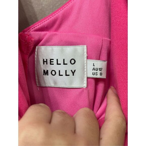 NWOT Hello Molly Down For Wine Barbiecore Pink Scoop Back Mini Cocktail Dress 8 - Picture 4 of 11